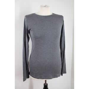 Majestic Filatures 2 M Gray Viscose Soft Touch Long Sleeve Deluxe Tee Shirt